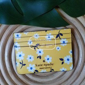 Kate Spade NWT Darcy Fleurette Card Holder Yellow